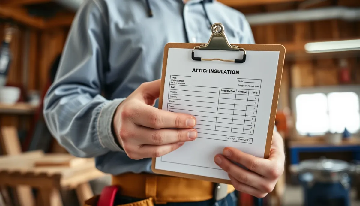 Devis pour l'isolation des combles tenu par un professionnel du bâtiment