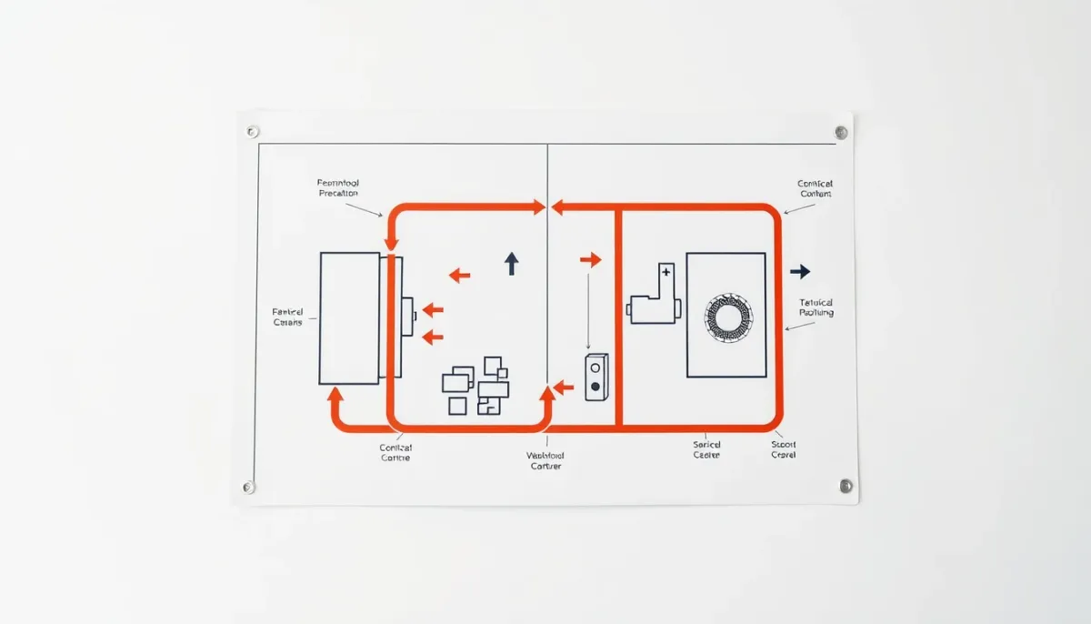 Schéma technique du cycle thermodynamique d'une PAC air/eau en mode rafraîchissement