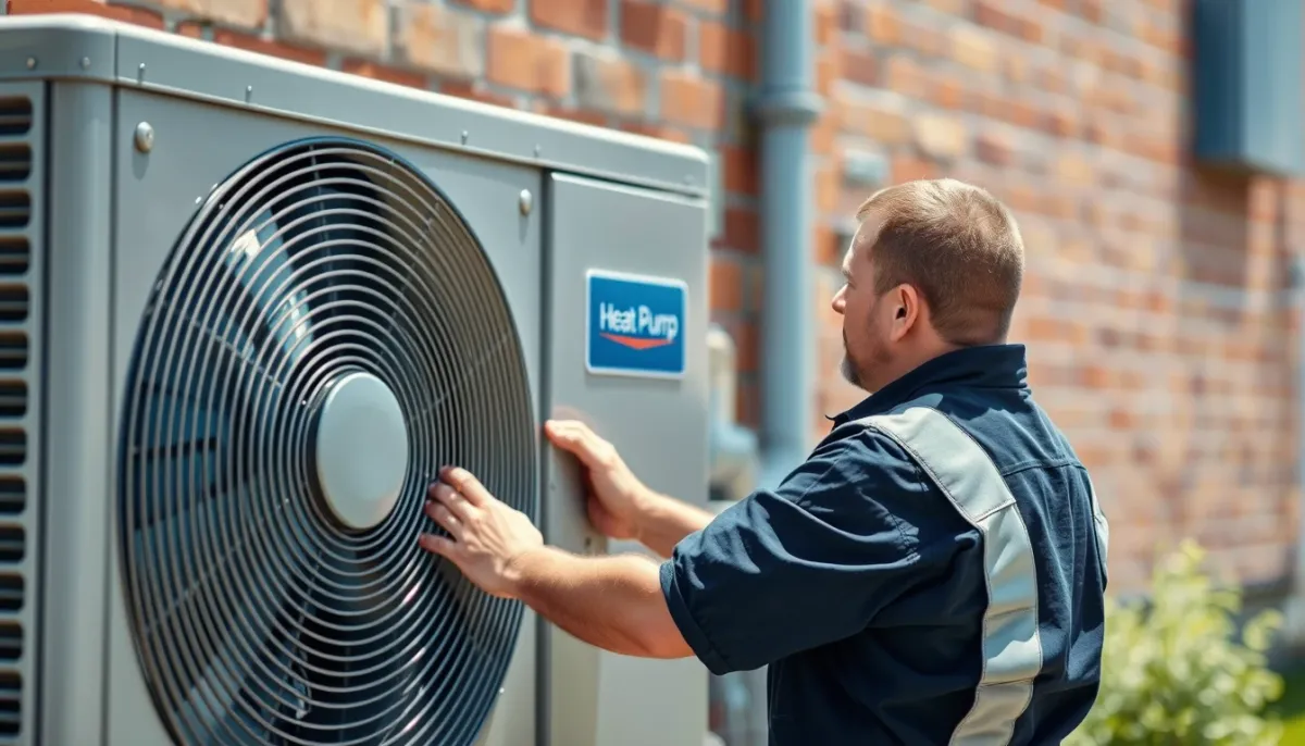 Installateur professionnel posant une pompe à chaleur LG Therma V en Lorraine