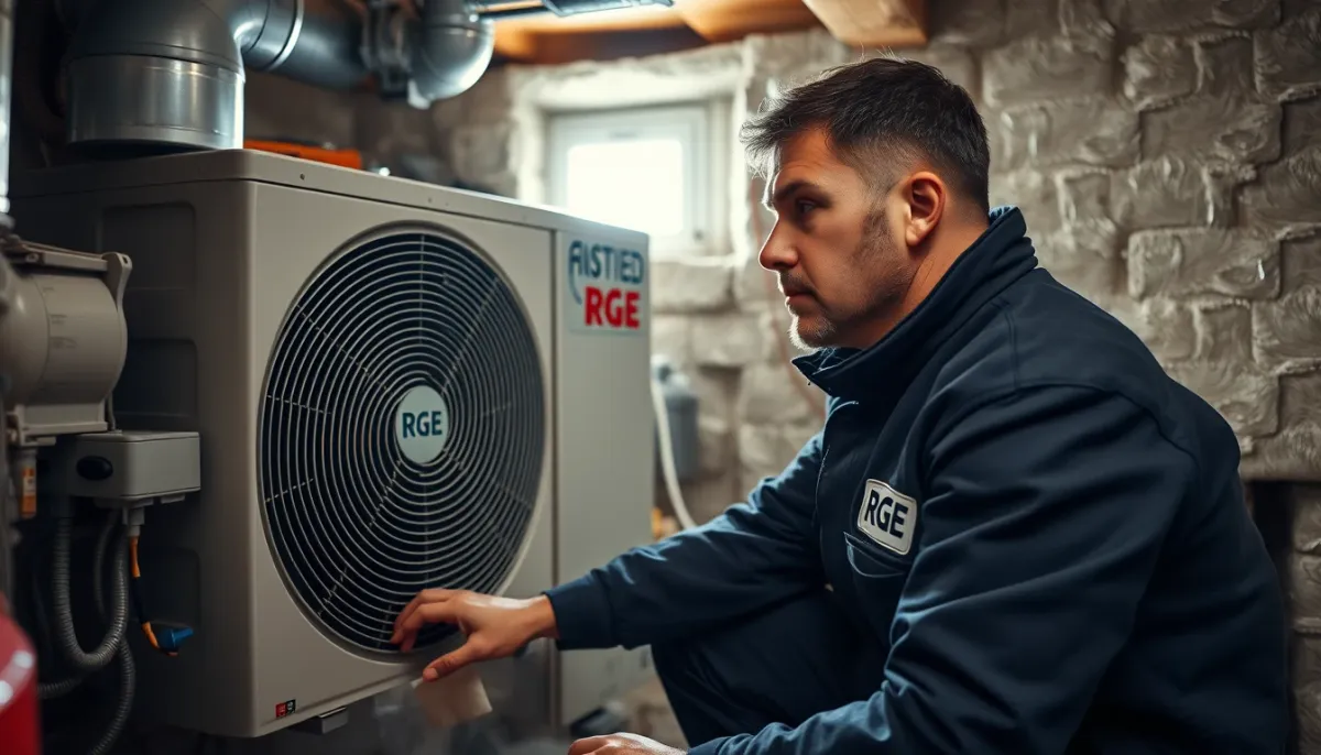 Installation d'une pompe à chaleur par un artisan certifié RGE dans un logement